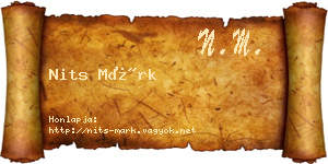 Nits Márk névjegykártya